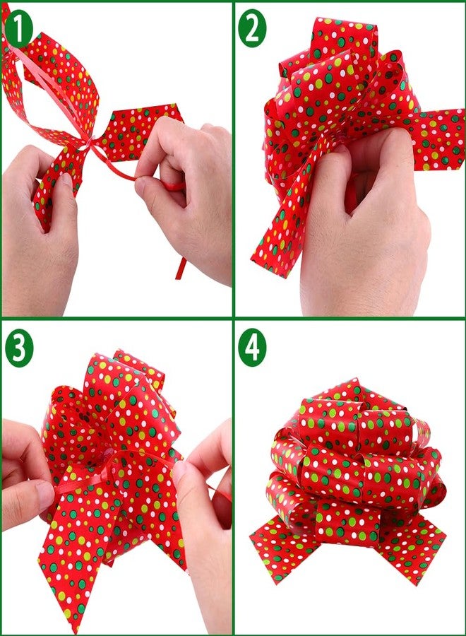 YUJUN 24PCS Christmas Wrap Gifts Pull Bows,Large Ribbon Bows Wrapping Accessory for Xmas Bouquet Basket Bottles Supplies Christmas Wrapping Decoration - Image 3
